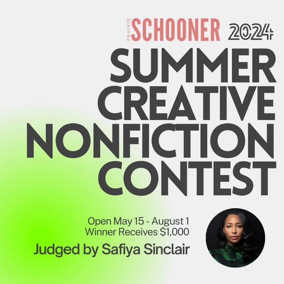 The @prairie_schooner summer essay contest is open now through August 1, with th